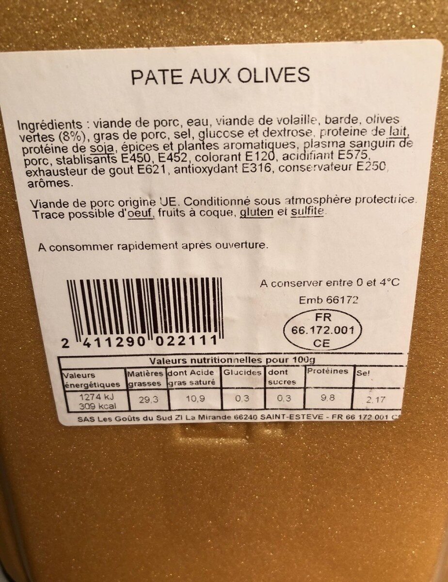 Pate aux olives - Product - fr