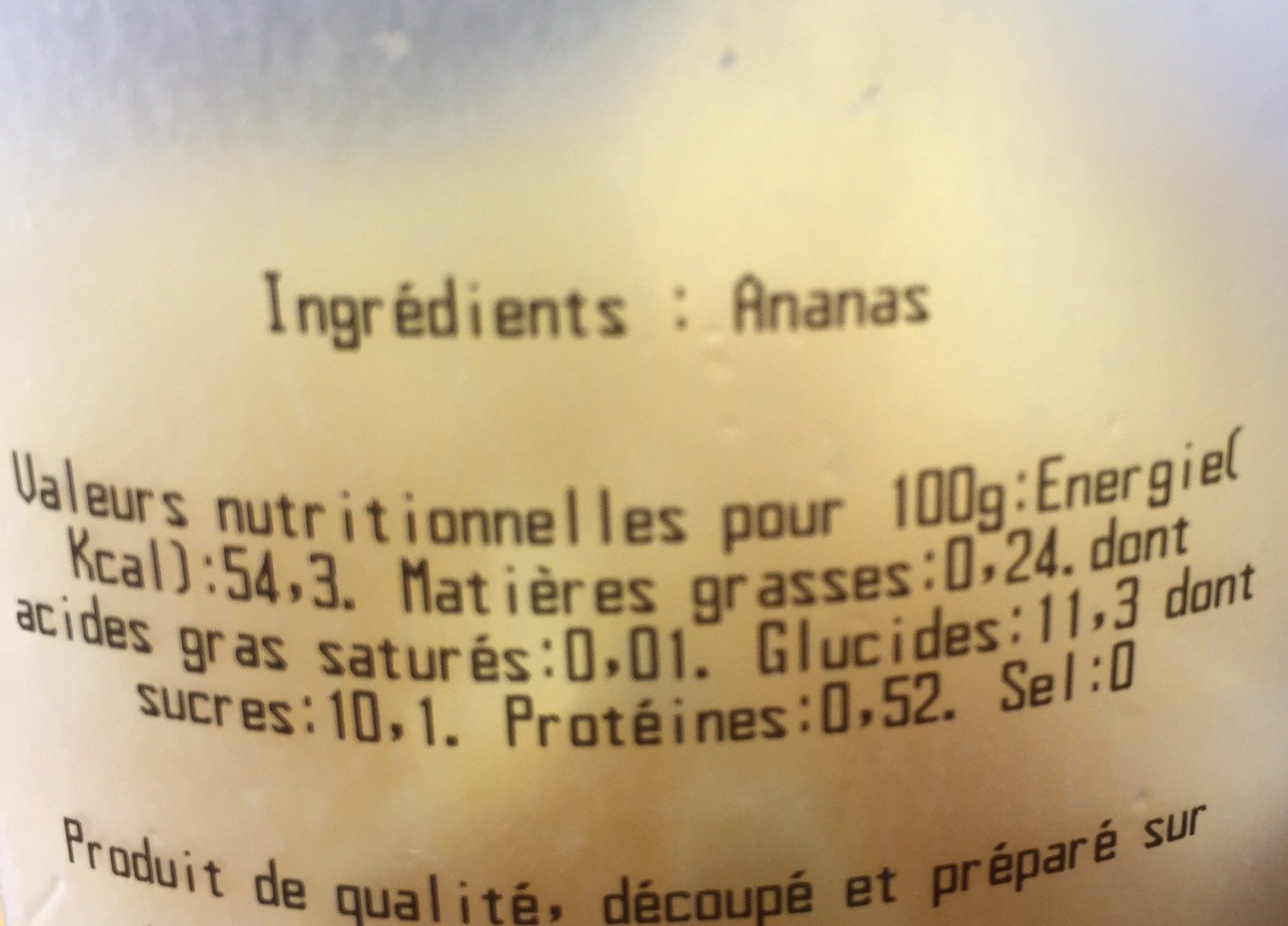 Ananas entier - Ingredients - fr