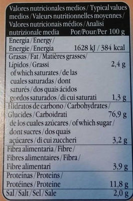 Recondo - Nutrition facts - fr