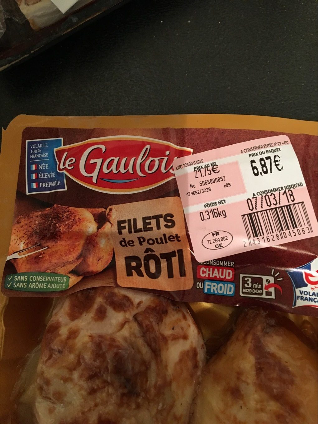 Filets poulet roti - Produit