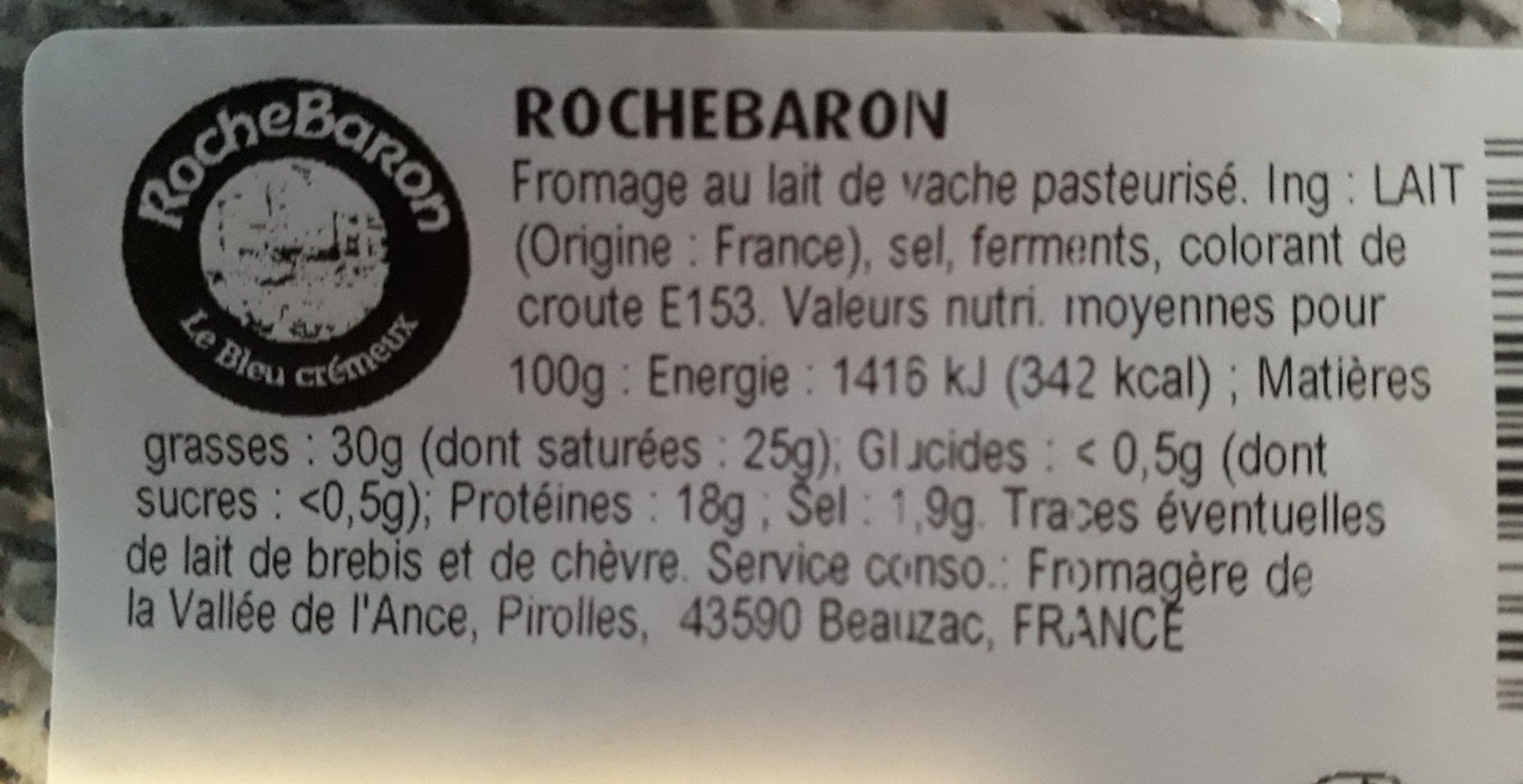 Rochebaron - Ingredients - fr