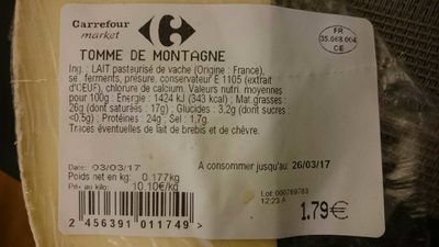 Tomme de Montagne - Produkt - fr