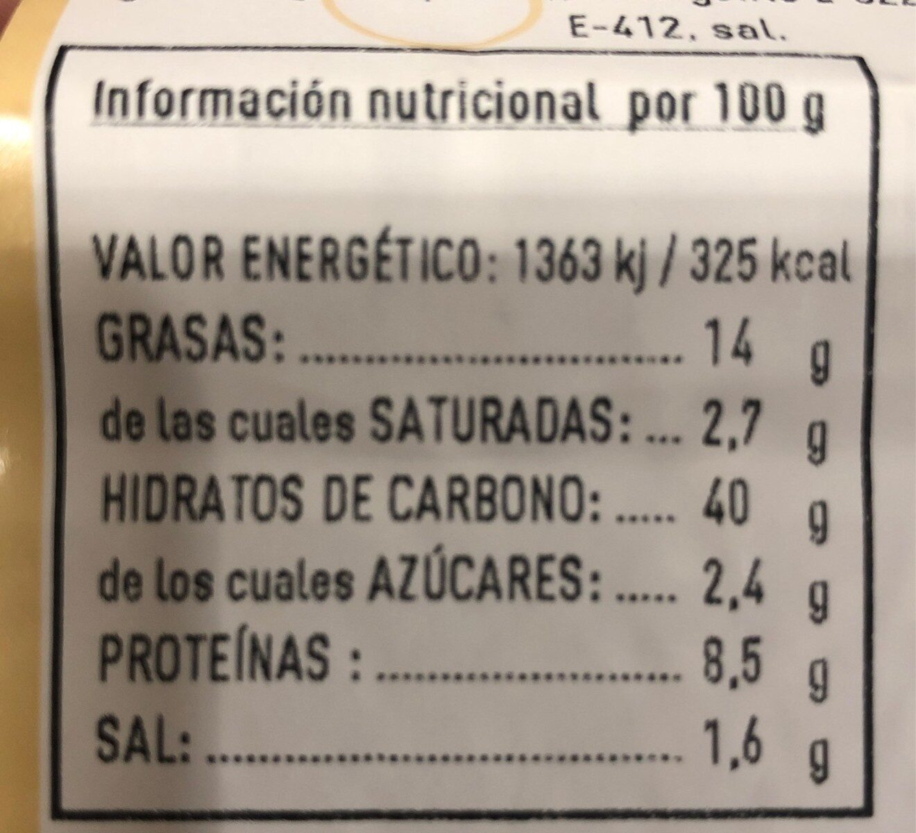 Empanadillas de pollo - Nutrition facts - es