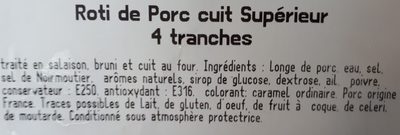Roti de porc cuit supérieur - Ingredients - fr