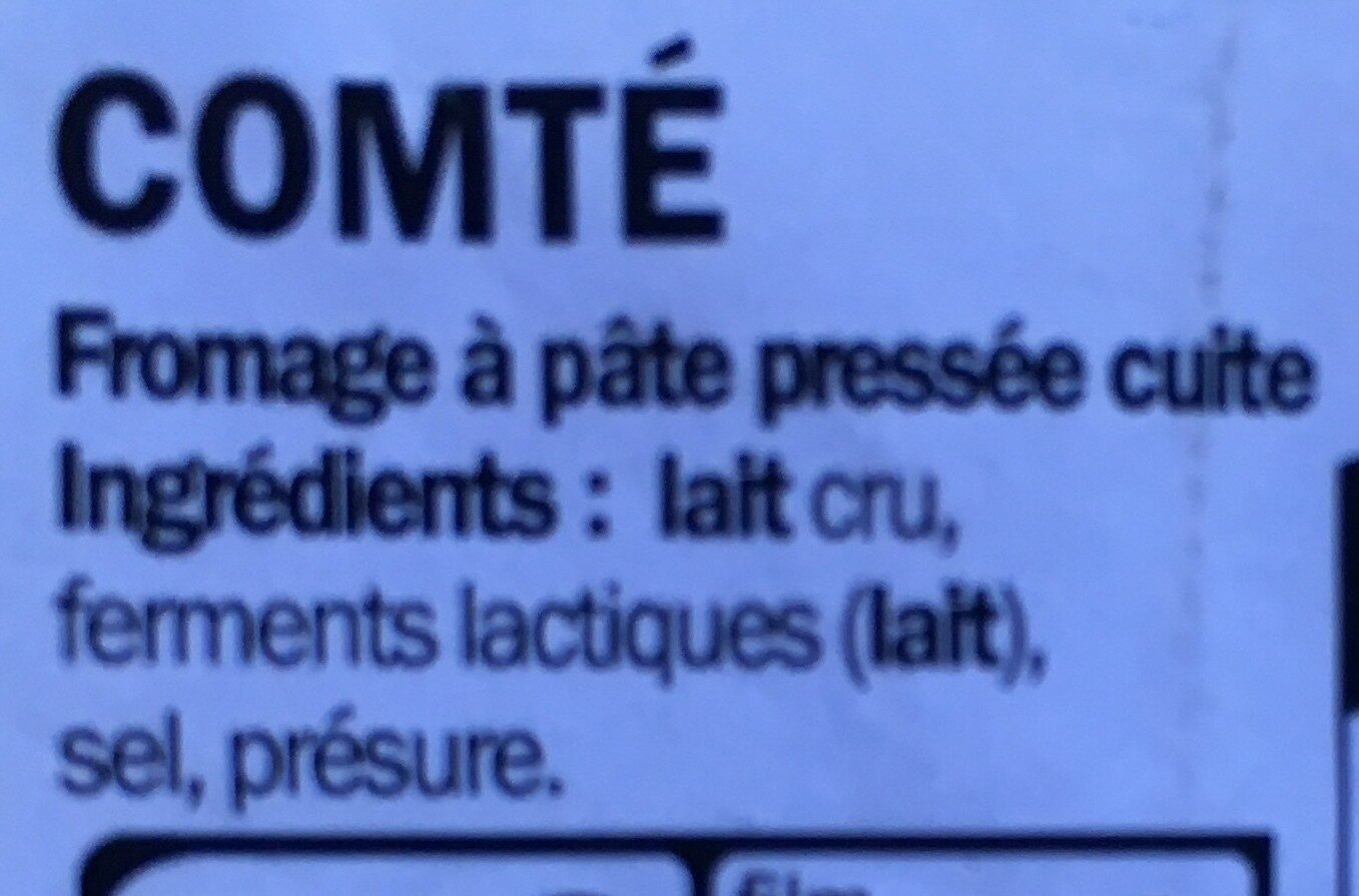 Comté - Ingredients - fr