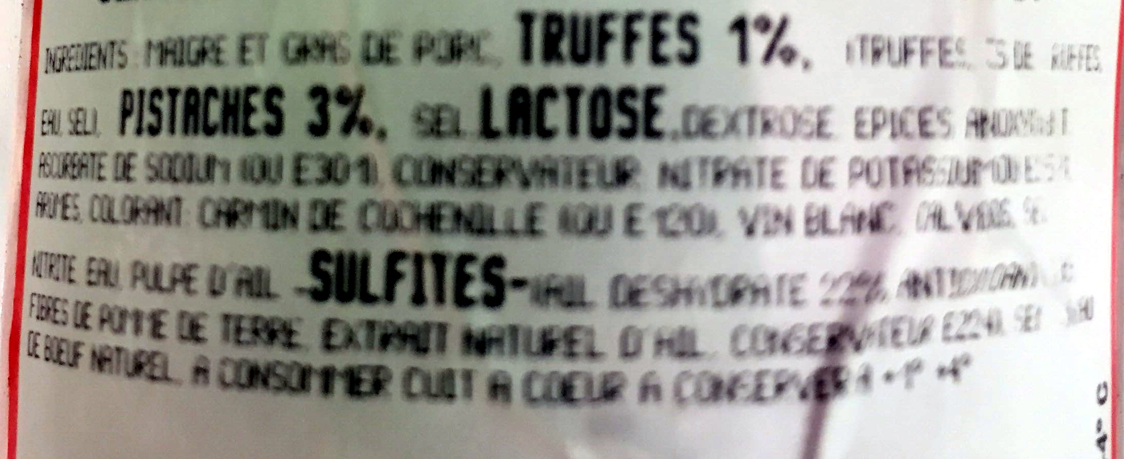 Cervelas à la truffe - Ingredients - fr
