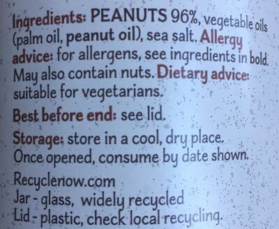 Wholenut Smooth Peanut butter - Ingredientes - en