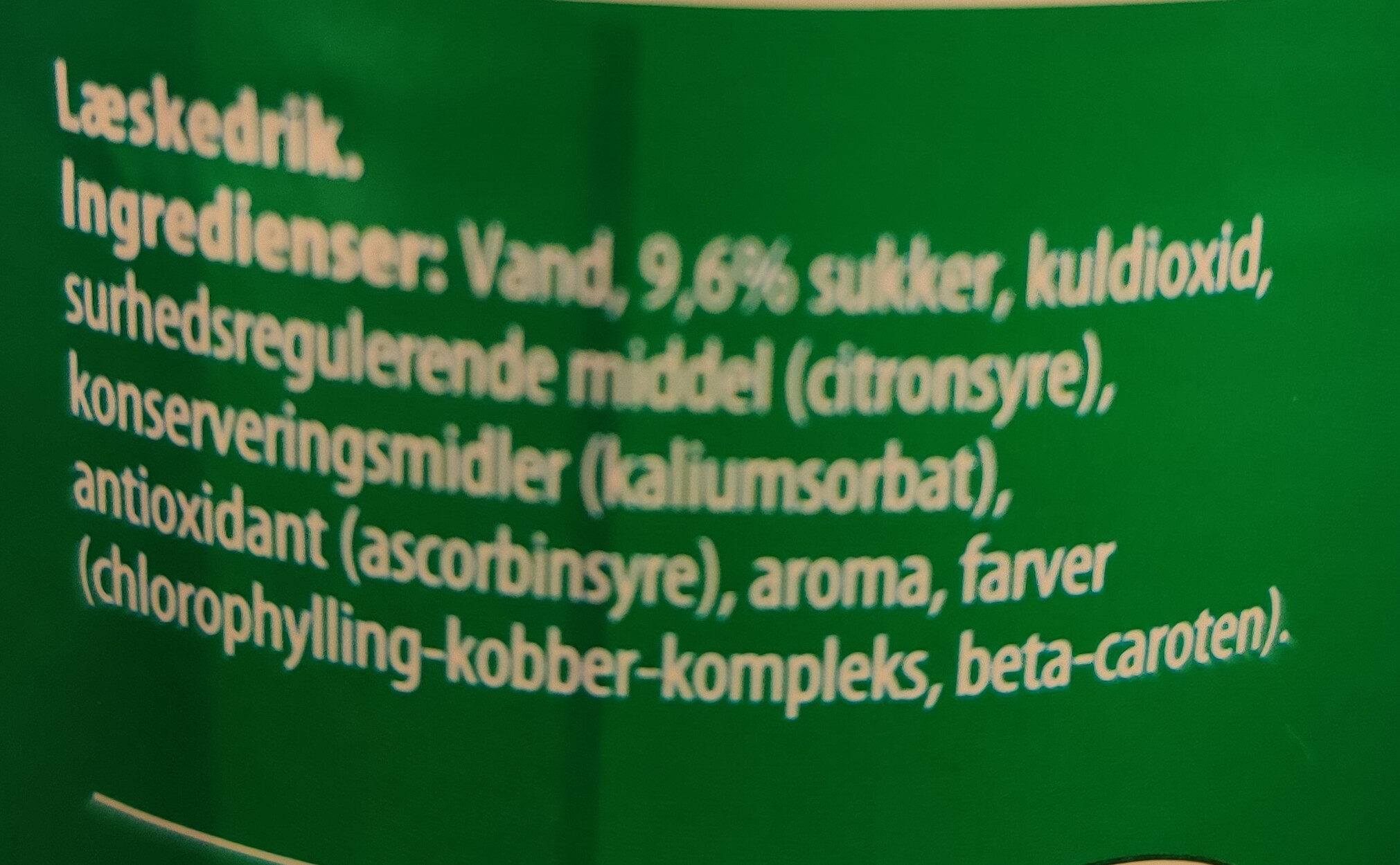 Grøn Sport - Ingredienser