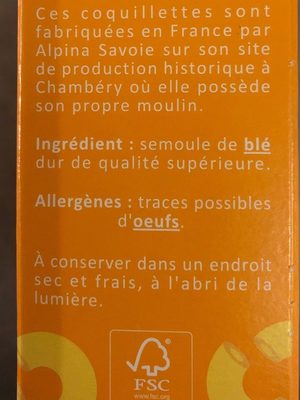 Coquillettes - Ingredients - fr