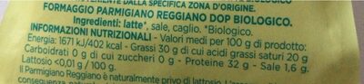 Parmigiano Reggiano - Valori nutrizionali