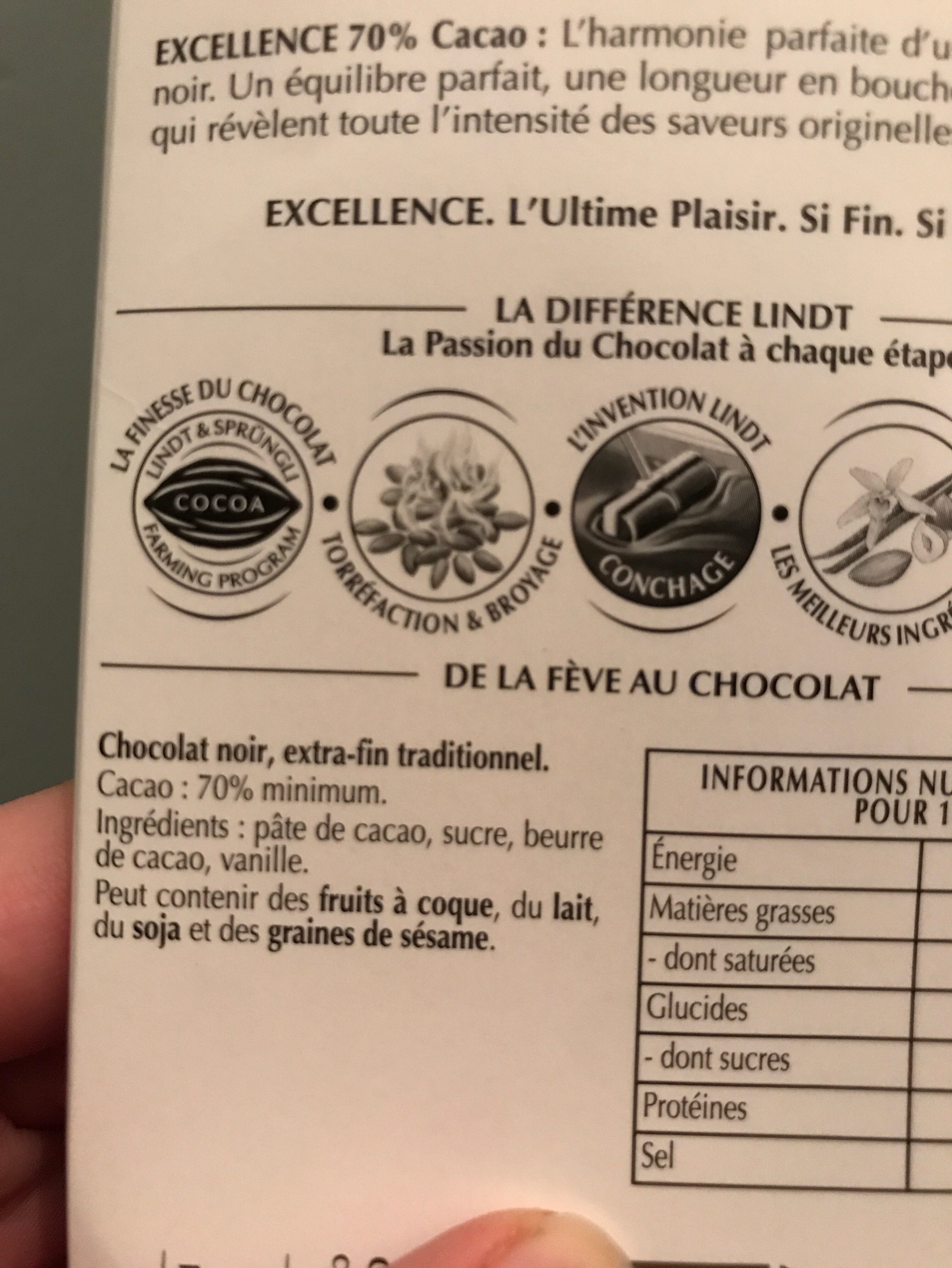 Chocolat 70% - Ingredienti - en