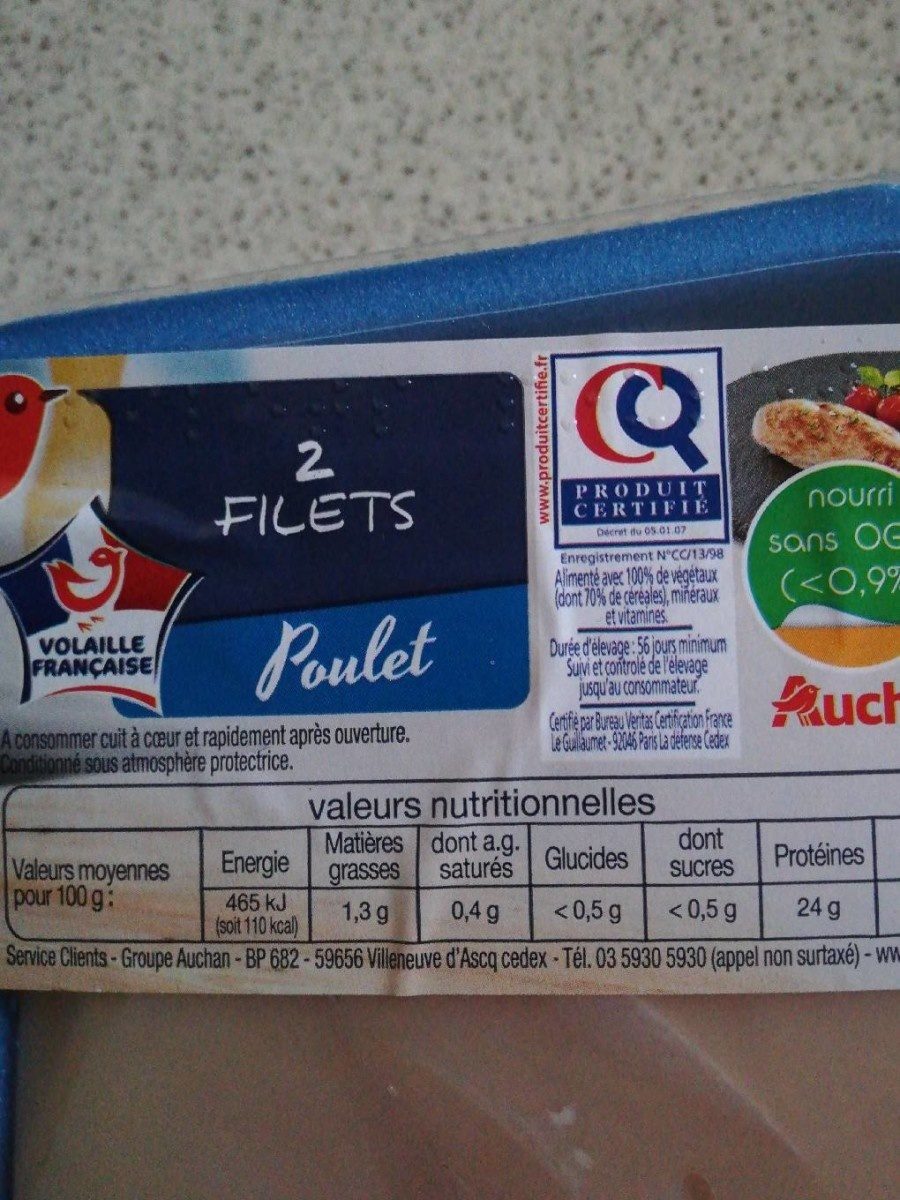 2 Filets de poulet - Ingredients - fr