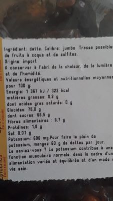 Datte Medjoul - Ingredients - fr