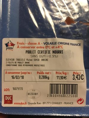 2 filet de poulet - Ingredients - fr