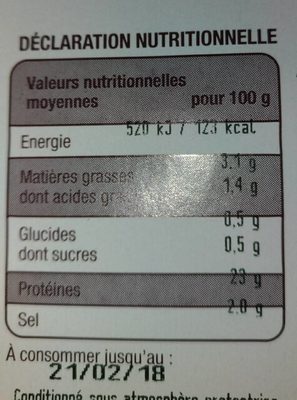 Jambon à l'ancienne - Nutrition facts - fr