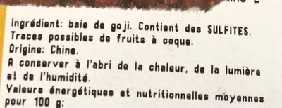 Baies de goji - Ingredients - fr