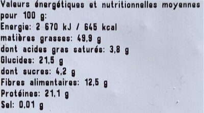 amandes decortiquees - Nutrition facts - fr