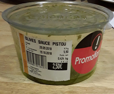 olives sauce pistou - Voedingswaarden - fr
