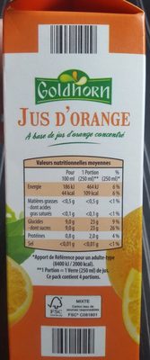 Les jus d'orange - Zutaten - fr