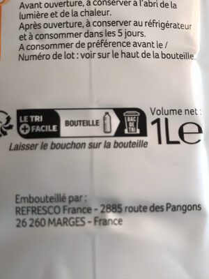 Orange 100% pur jus - Recycling instructions and/or packaging information - fr