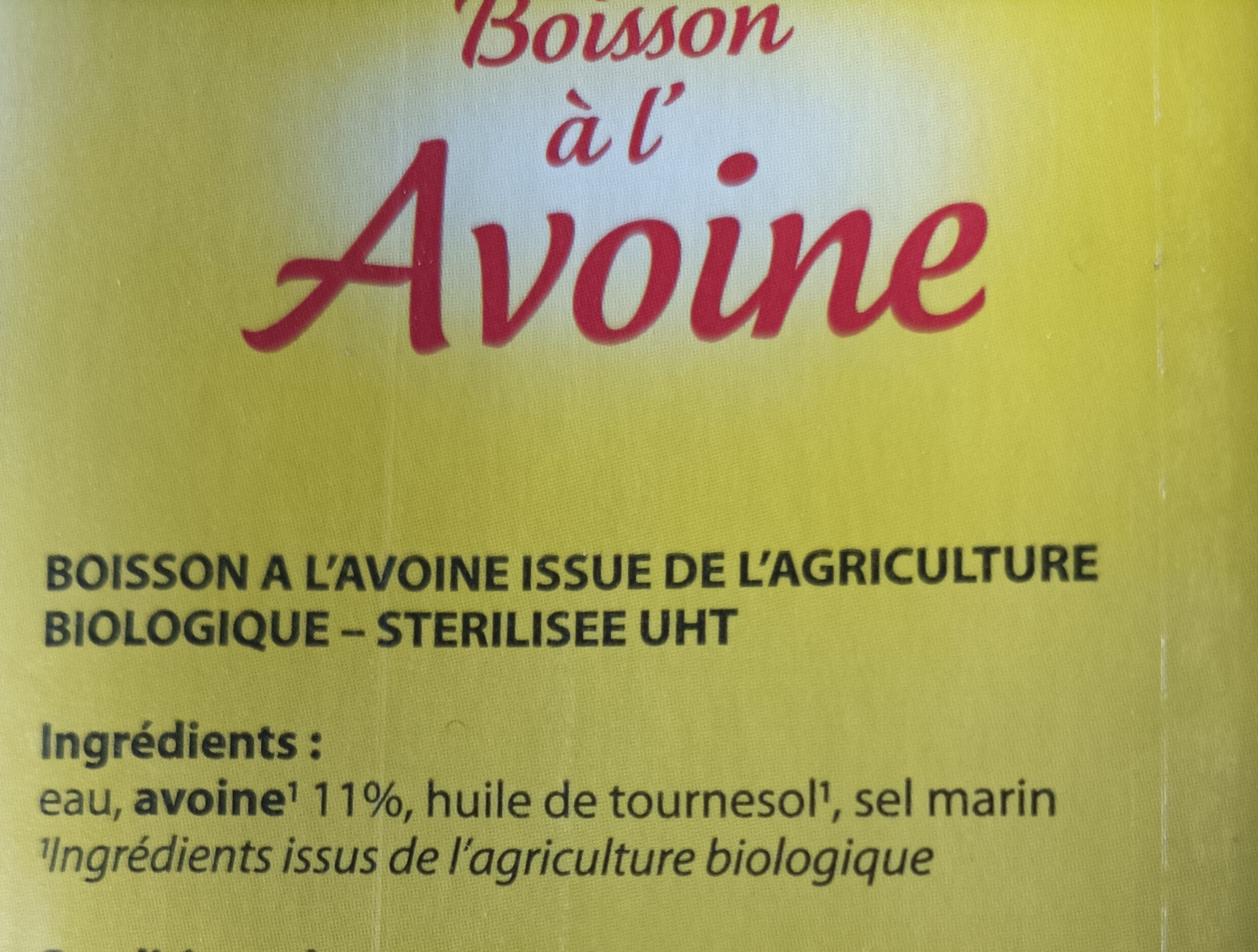 Boisson à l'avoine - Ingredients - fr