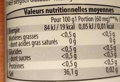 Édulcorant de table - Nutrition facts - fr