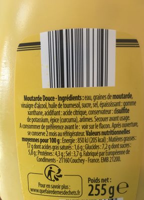Moutarde douce - Zutaten - fr