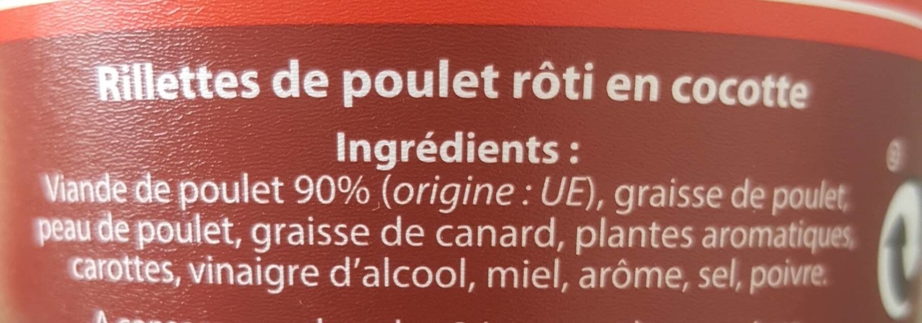 Rillettes de Poulet Rôti en cocotte - Ingrédients