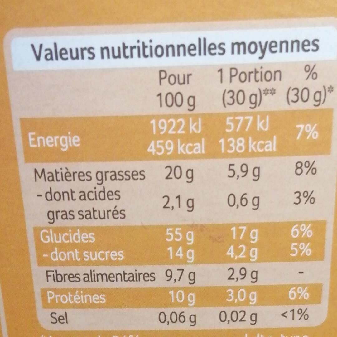 Pépites croustillantes 4 noix - Nutrition facts - fr
