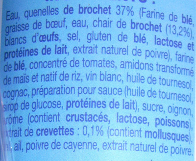 2 boites de 6 Quenelles de brochet sauce crevette - Ingredients - fr