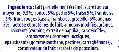 Yaourt brassé fruits mixés 16 pots - Ingrédients
