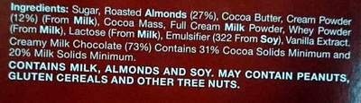 Milk Almond Chocolate - Ingredients