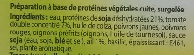 Galettes soja Provençale - Ingredientes - fr
