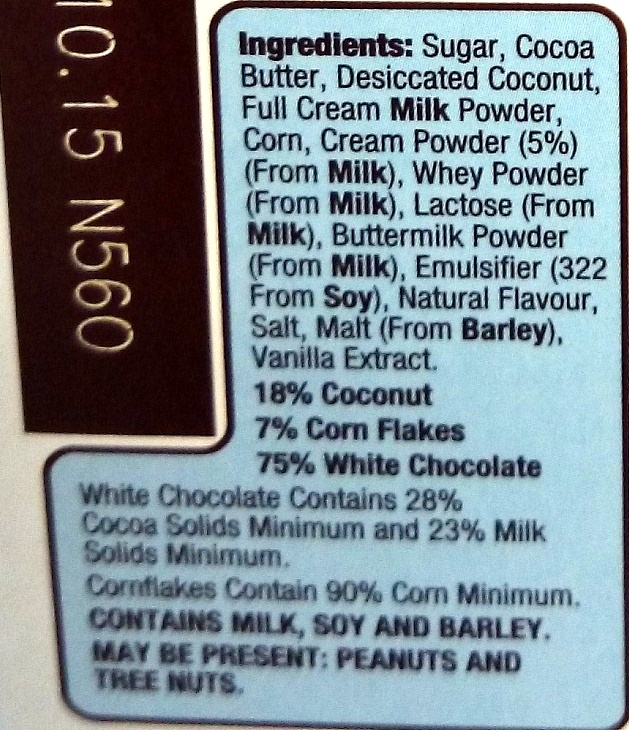 Choceur White Coconut - Ingredients