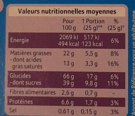 Pocket Petit beurre tablette - Nutrition facts - fr