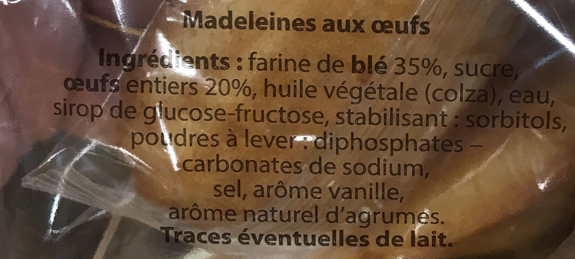 madeleines coquilles - Ingredients - fr