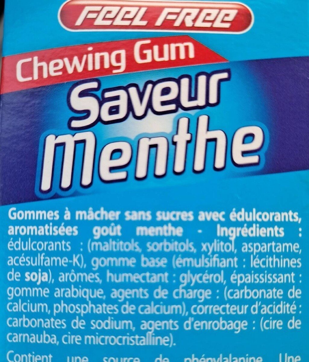 Chewing gum sans sucres Chlorophylle - Tableau nutritionnel