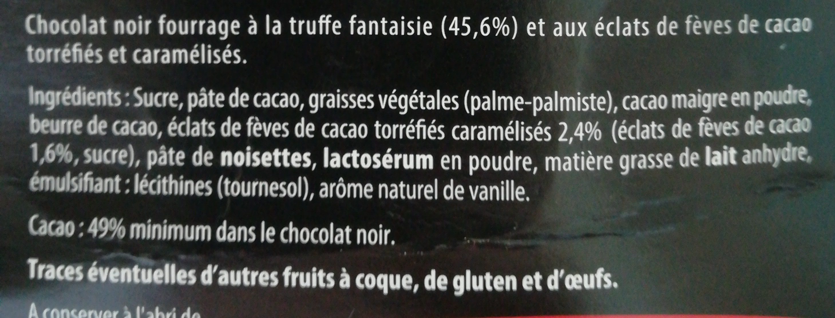 Truffé noir - Ingrédients