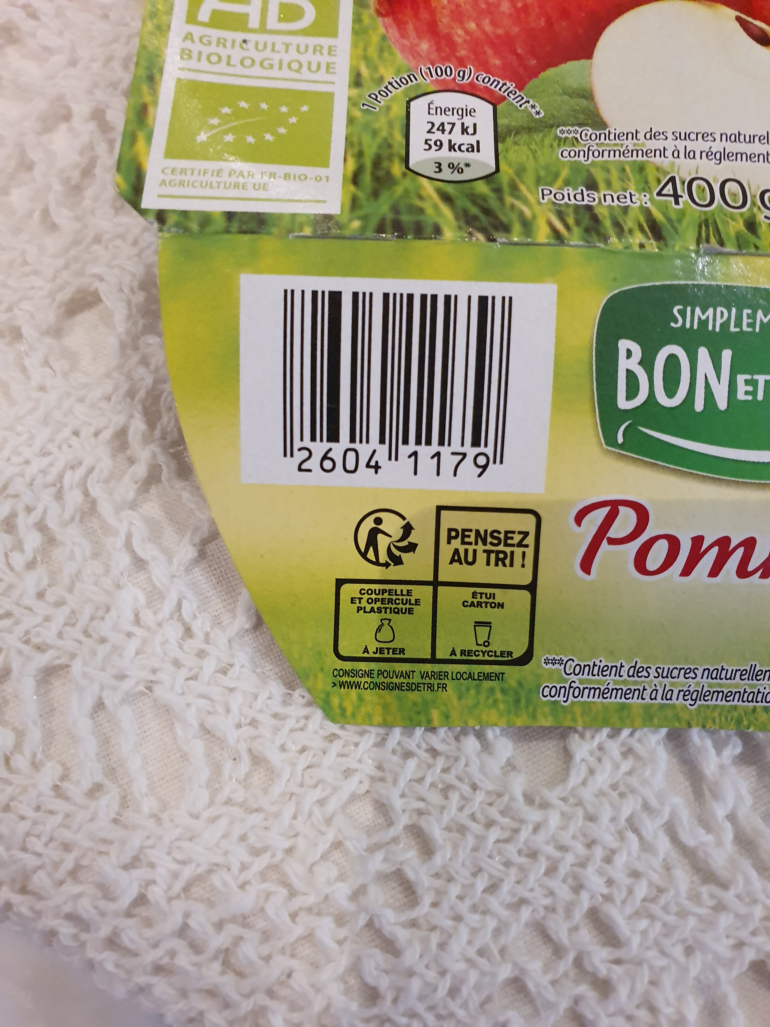 Compote pomme - Recycling instructions and/or packaging information - fr