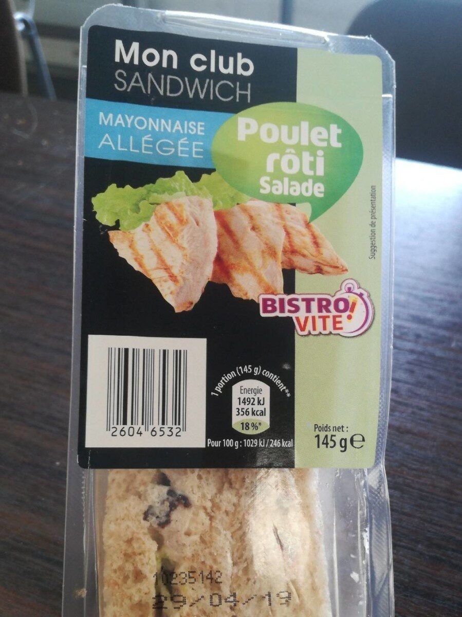Sandwich poulet roti salade - Product - fr