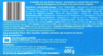 6 coquilles st Jacques à la bretonne - Ingrédients