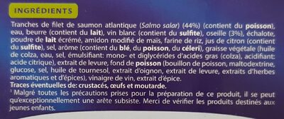 Saumon Atlantique sauce beurre citron - Ingredients - fr