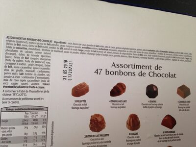 Assortiment de chocolats - Ingredients