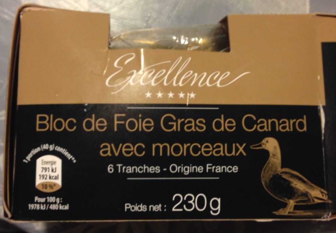 Bloc de foie gras canard avec morceaux - Produit