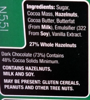 Choceur Dark Hazelnut - Ingredients