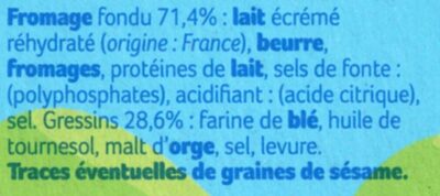Les Croquins fromage fondu et gressins - Ingredientes - fr