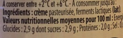 Crème Fraîche d’Isigny - Ingrediënten - fr