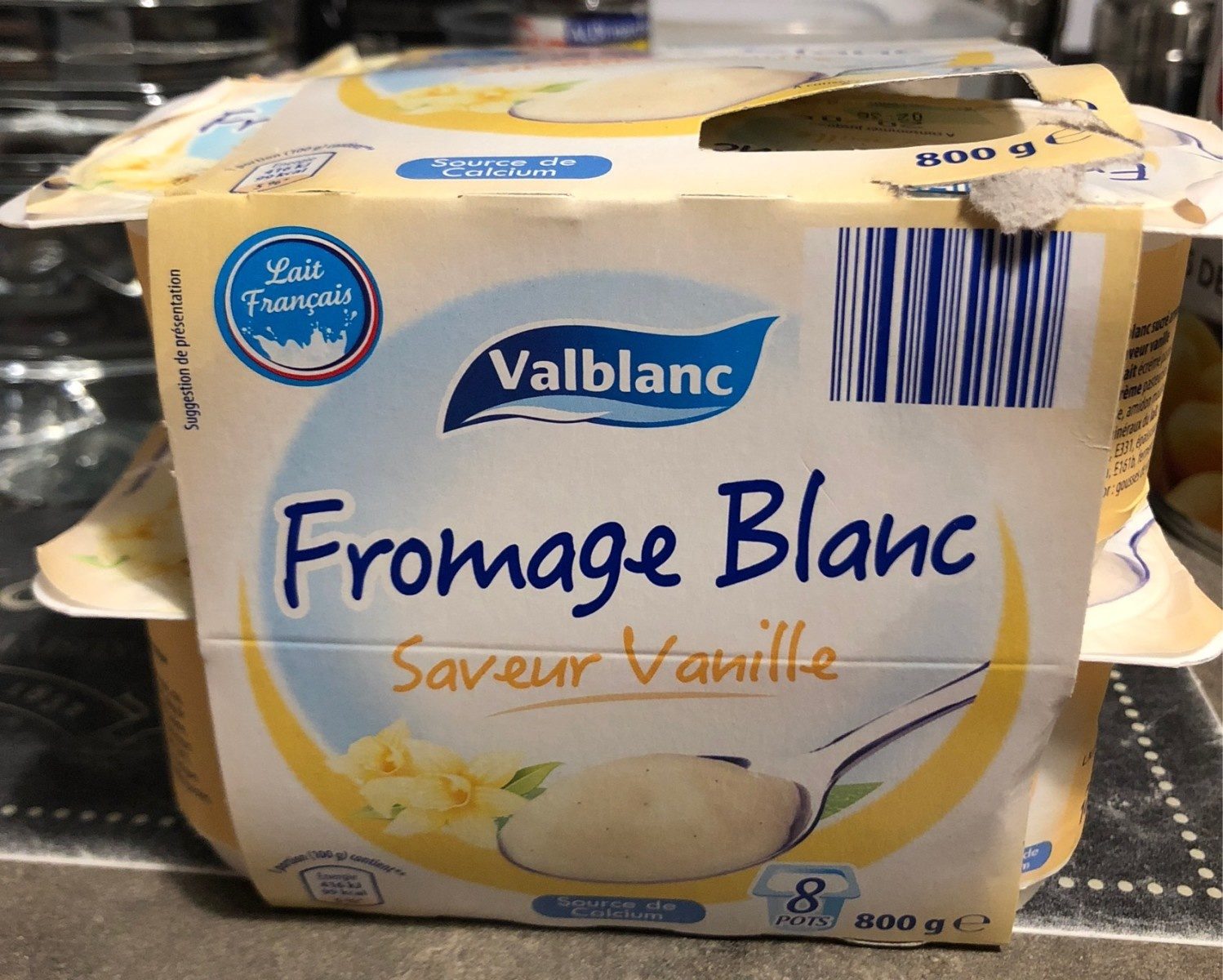 Fromage Blanc Saveur Vanille (2,5% MG) - (8 pots) 800 g - Produit