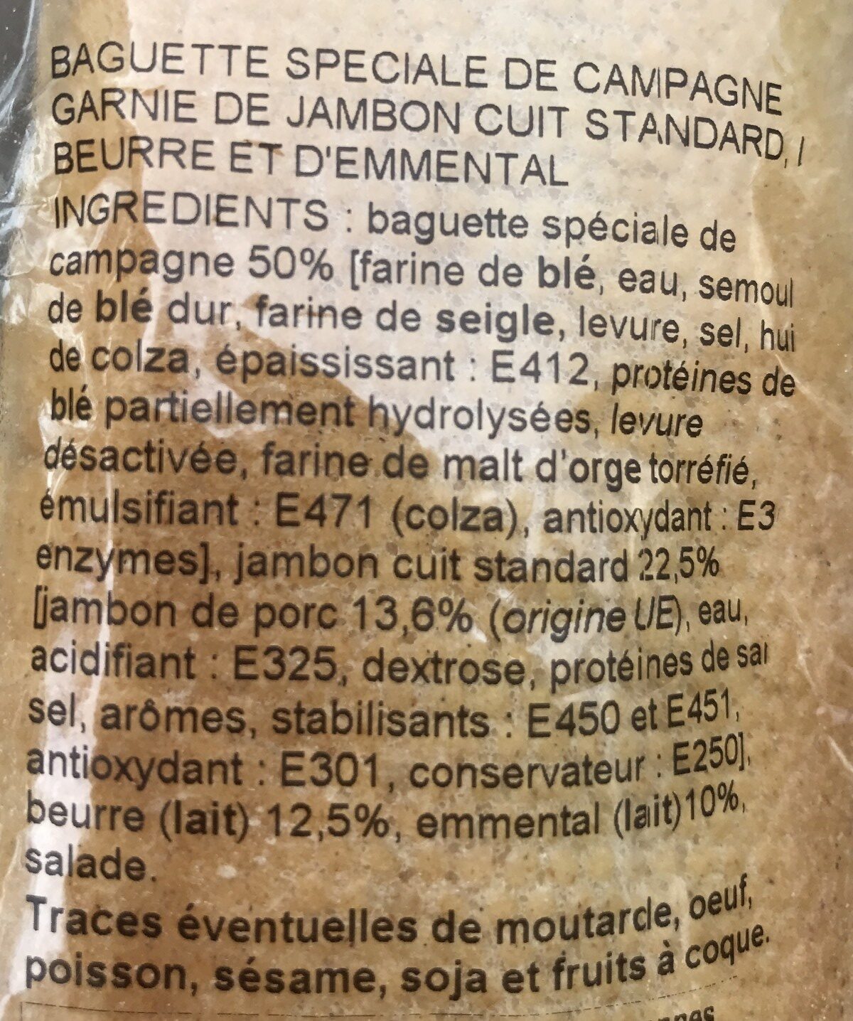 Baguette viennoise Thon œuf - Ingrédients