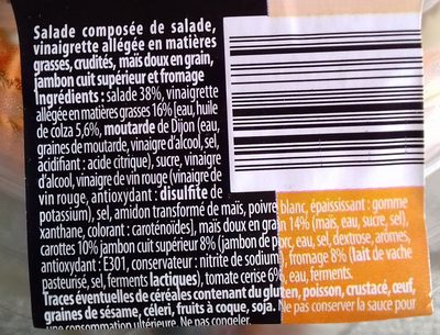 Salade jambon et crudités - Ingredients - fr